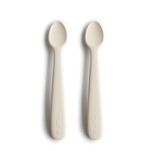 Mushie Silicone Feeding Spoons 2-Pack Ivory